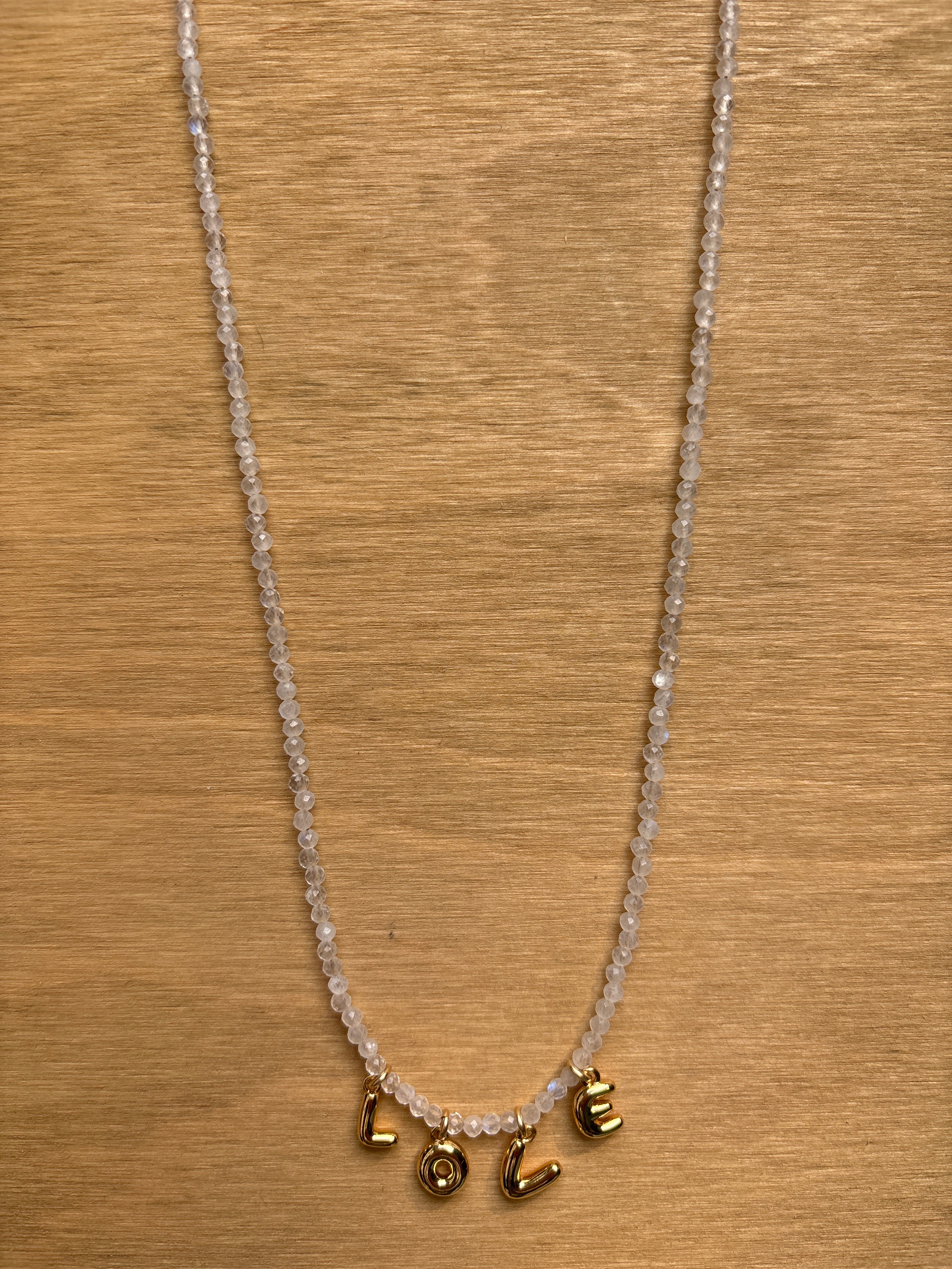 Moonstone Bubble LOVE Necklace