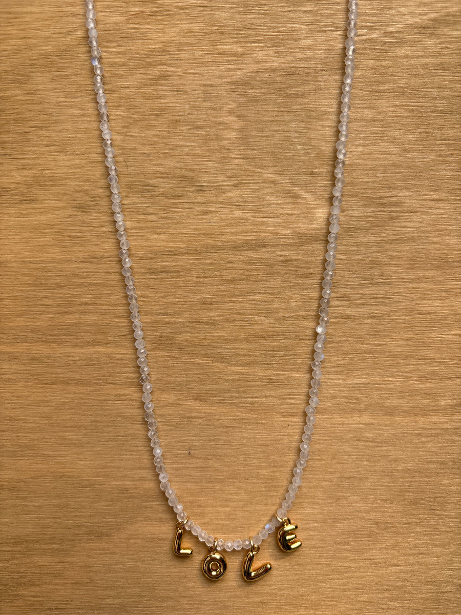 Moonstone Bubble LOVE Necklace