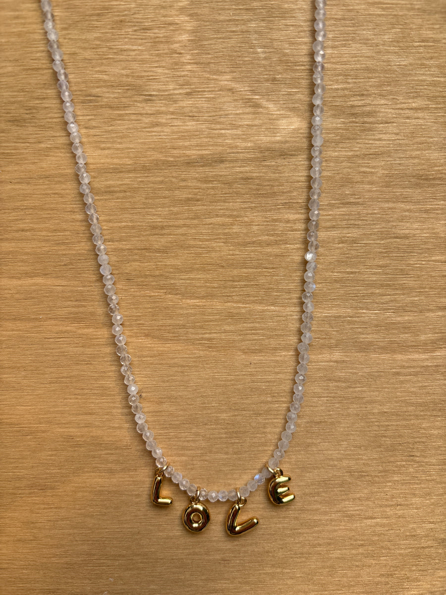 Moonstone Bubble LOVE Necklace